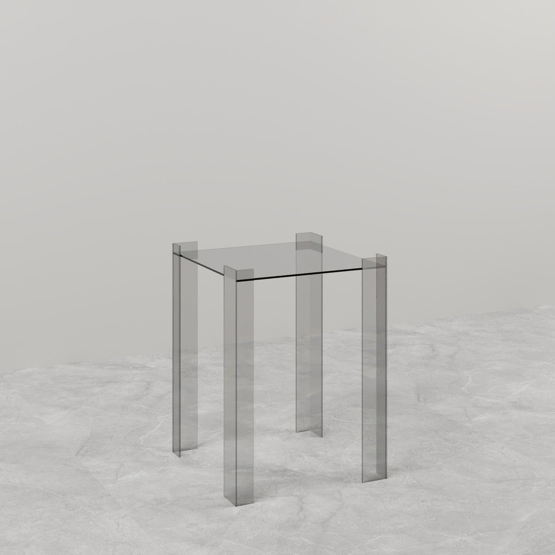 DE STIJL GLASS SIDE TABLE - Small - Smoked