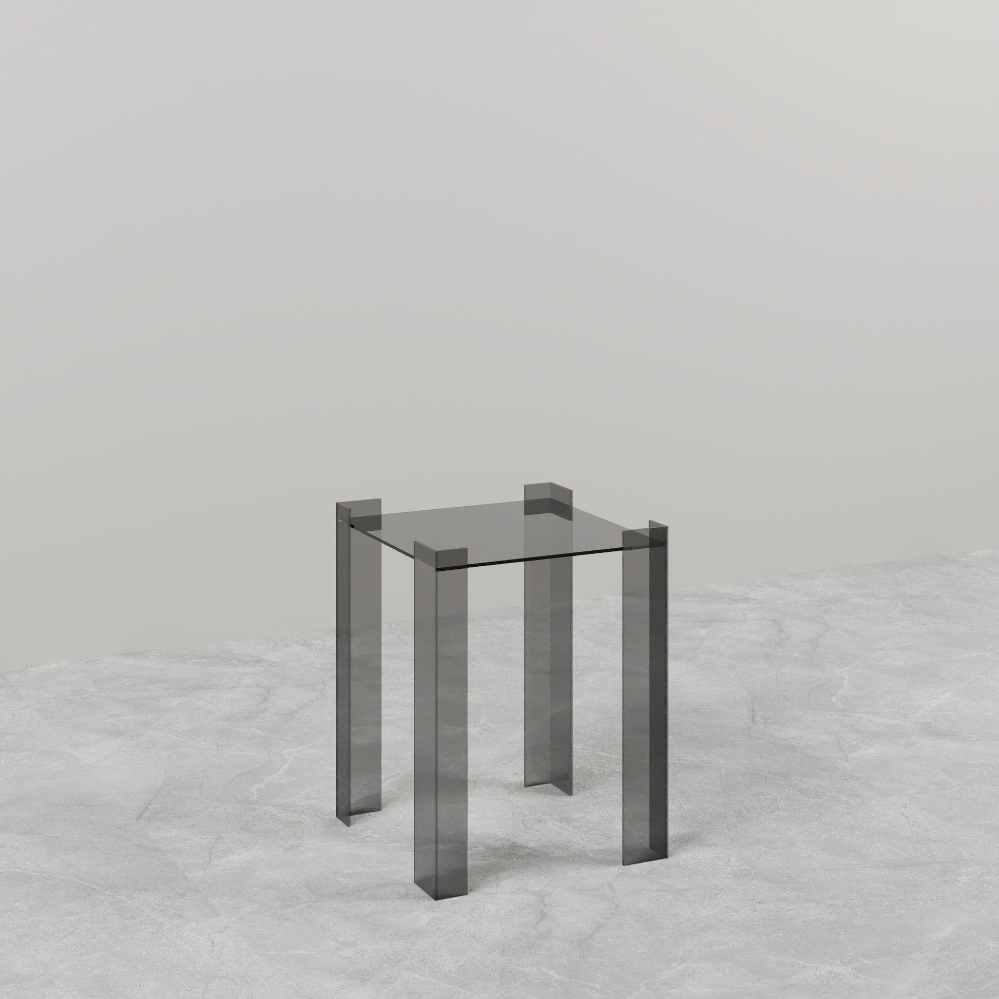 DE STIJL GLASS SIDE TABLE - Small - Smoked