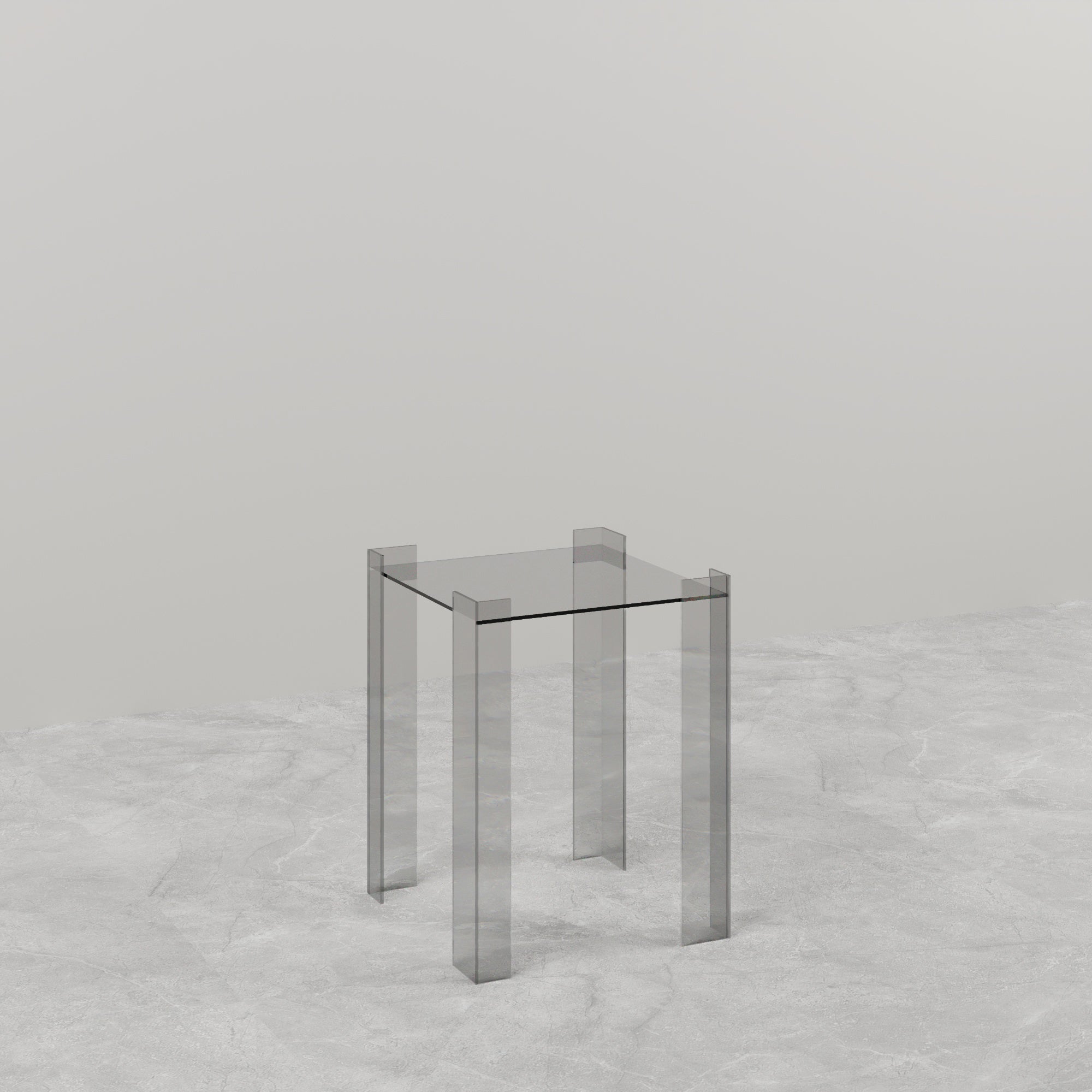 DE STIJL GLASS SIDE TABLE - Small - Transparent