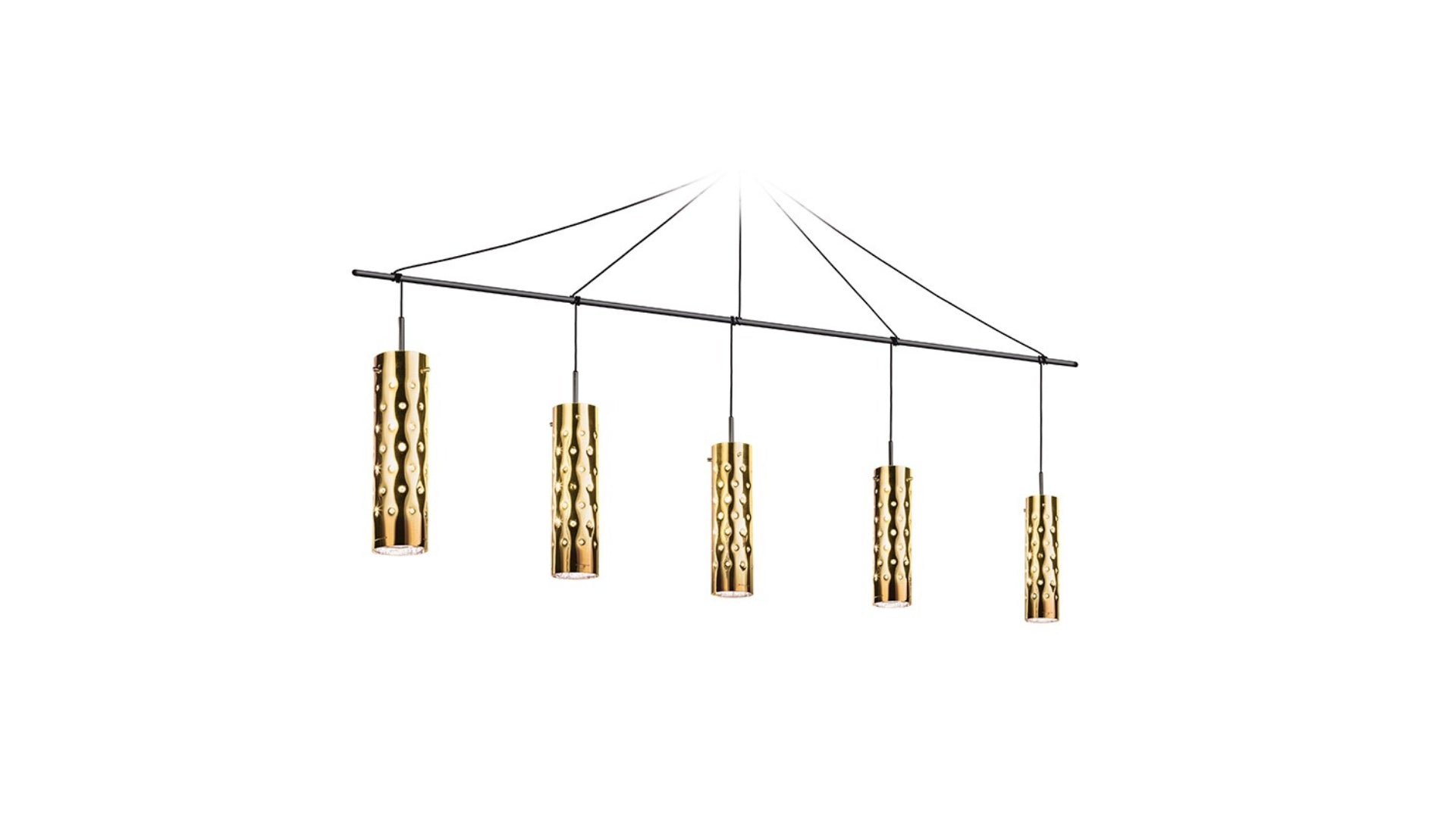Dimple Penta Sarkit 5l Gold Ø220x33 Cm E27 Led 5x8w