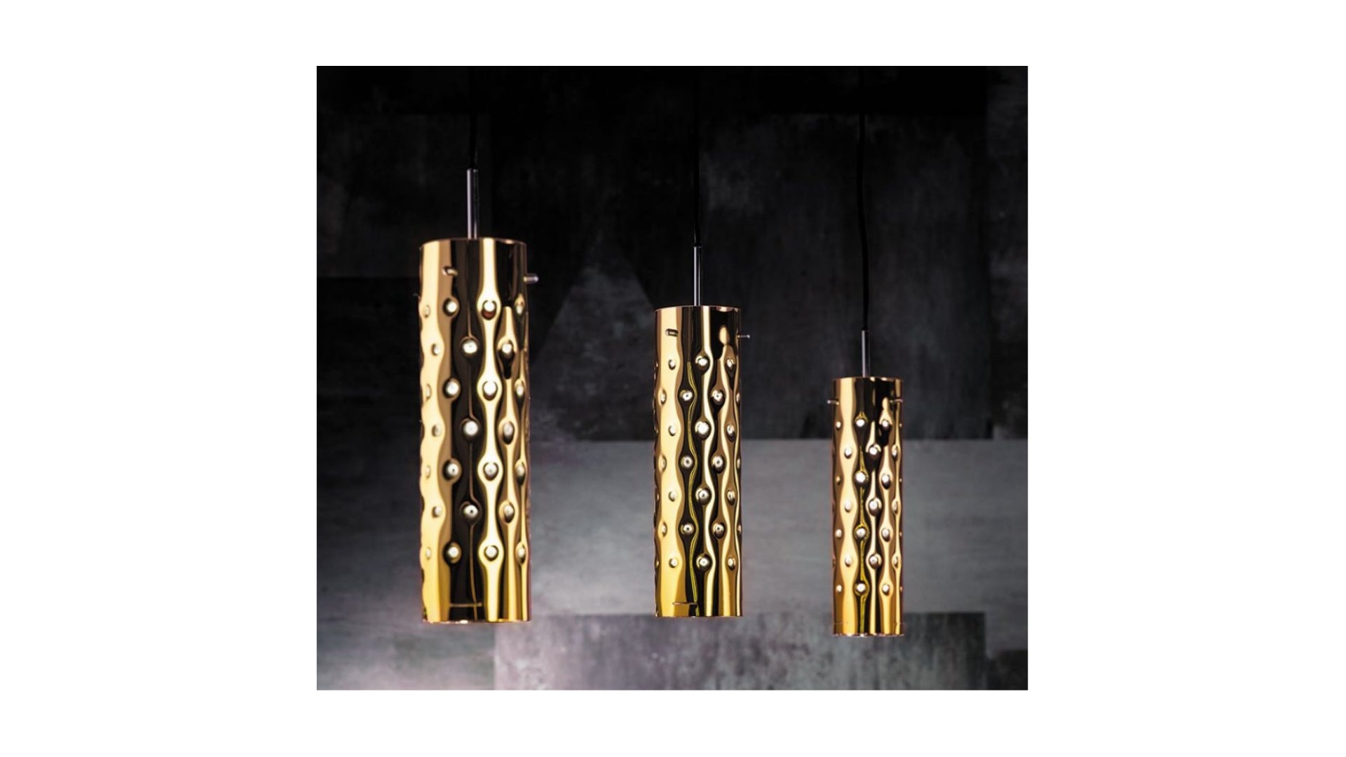Dimple Trio Sarkit 3l Gold Ø135x33 Cm E27 Led 3x8w