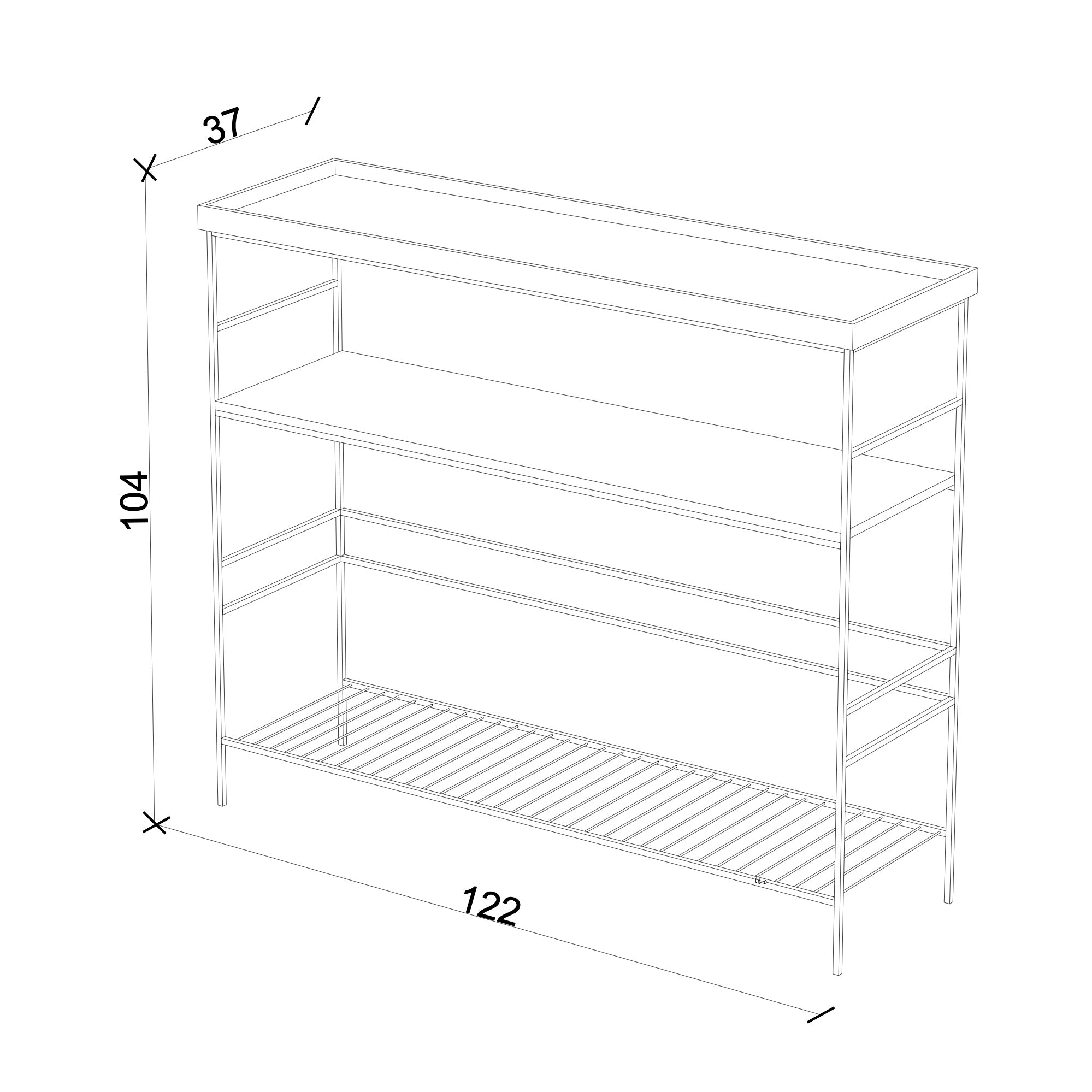 Edge Dresuar, Meşe, Siyah Metalli