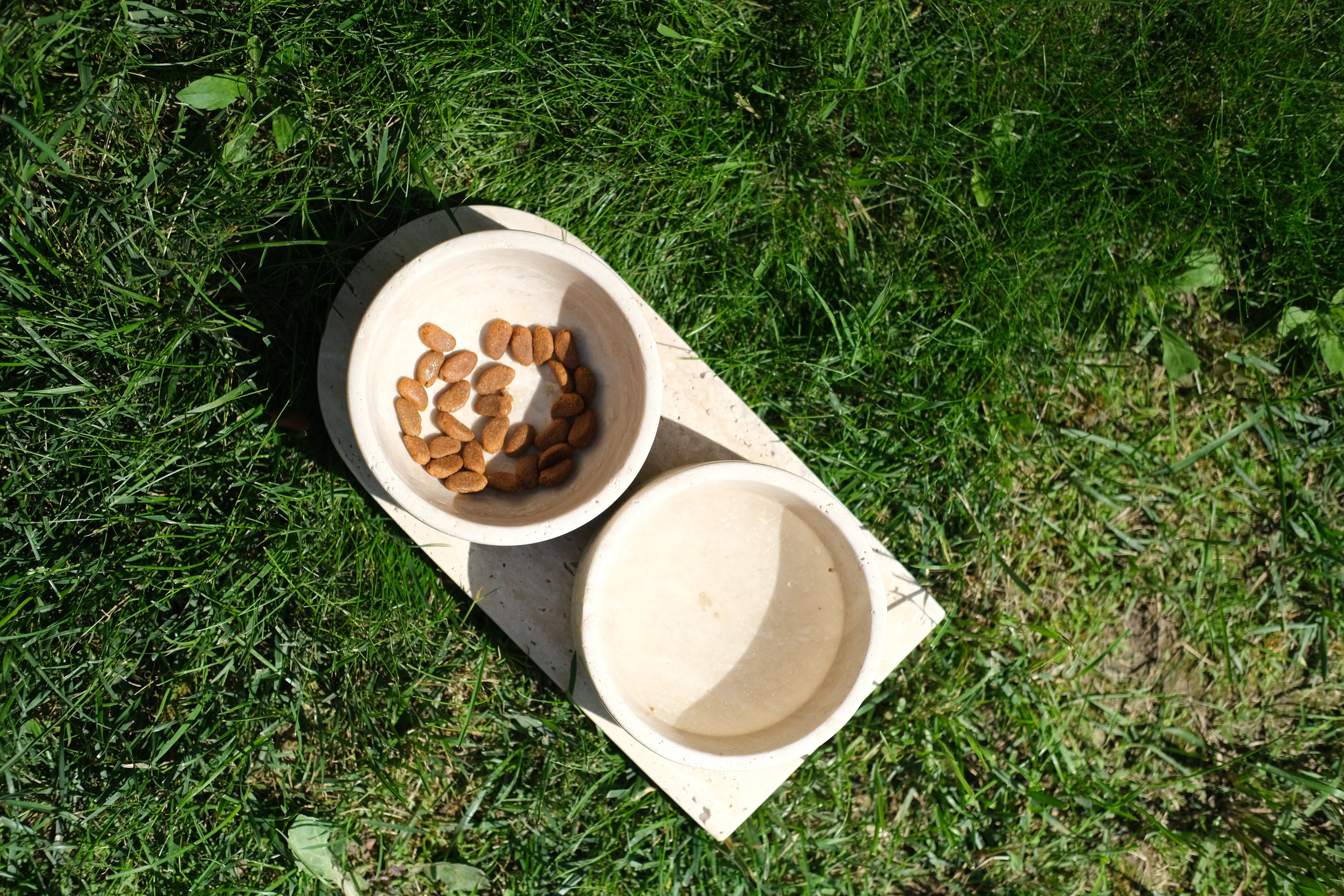 Travertine Cat/Dog Food and Water Bowl