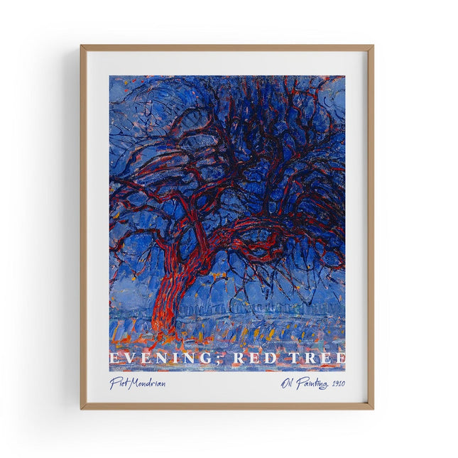 Evening; Red Tree | Piet Mondrian Baskı-Baskı-ODA.products-30x40 cm-Ahşap Çerçeve-NowShopFun
