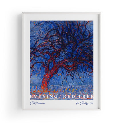 Evening; Red Tree | Piet Mondrian Baskı-Baskı-ODA.products-30x40 cm-Beyaz Çerçeve-NowShopFun
