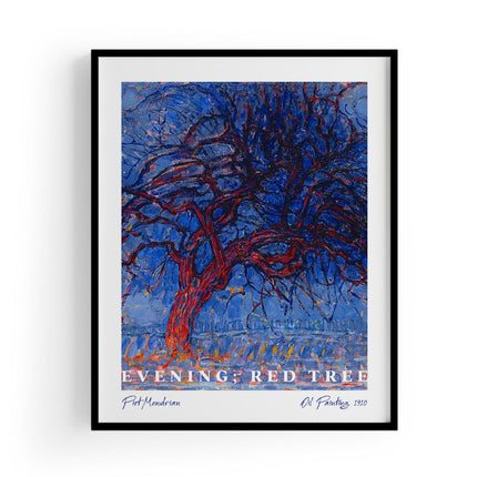 Evening; Red Tree | Piet Mondrian Baskı-Baskı-ODA.products-30x40 cm-Siyah Çerçeve-NowShopFun