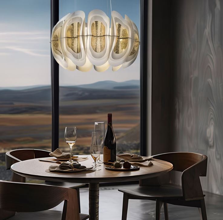 Fiordlys Round Sarkit Gold Ø56x33 Cm Led 36w