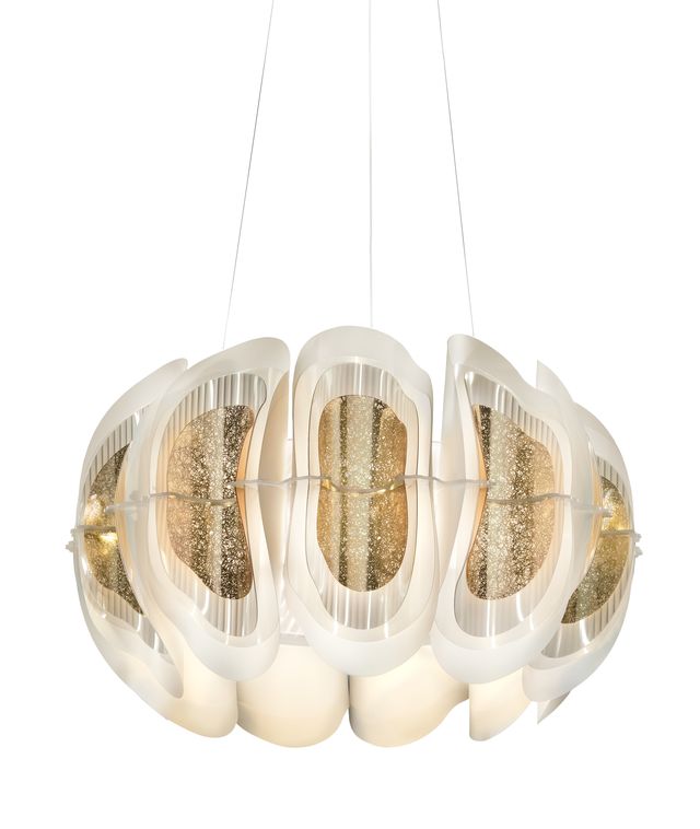 Fiordlys Round Sarkit Gold Ø56x33 Cm Led 36w