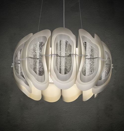Fiordlys Round Sarkit Silver Ø56x33 Cm Led 36w