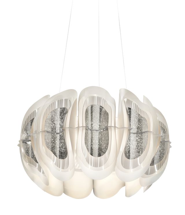 Fiordlys Round Sarkit Silver Ø56x33 Cm Led 36w