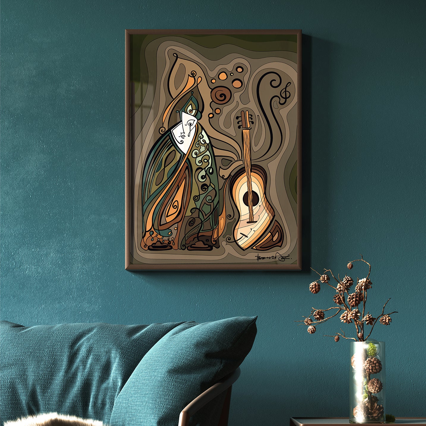 Gitarist Chearcha - Fine Art Baskı