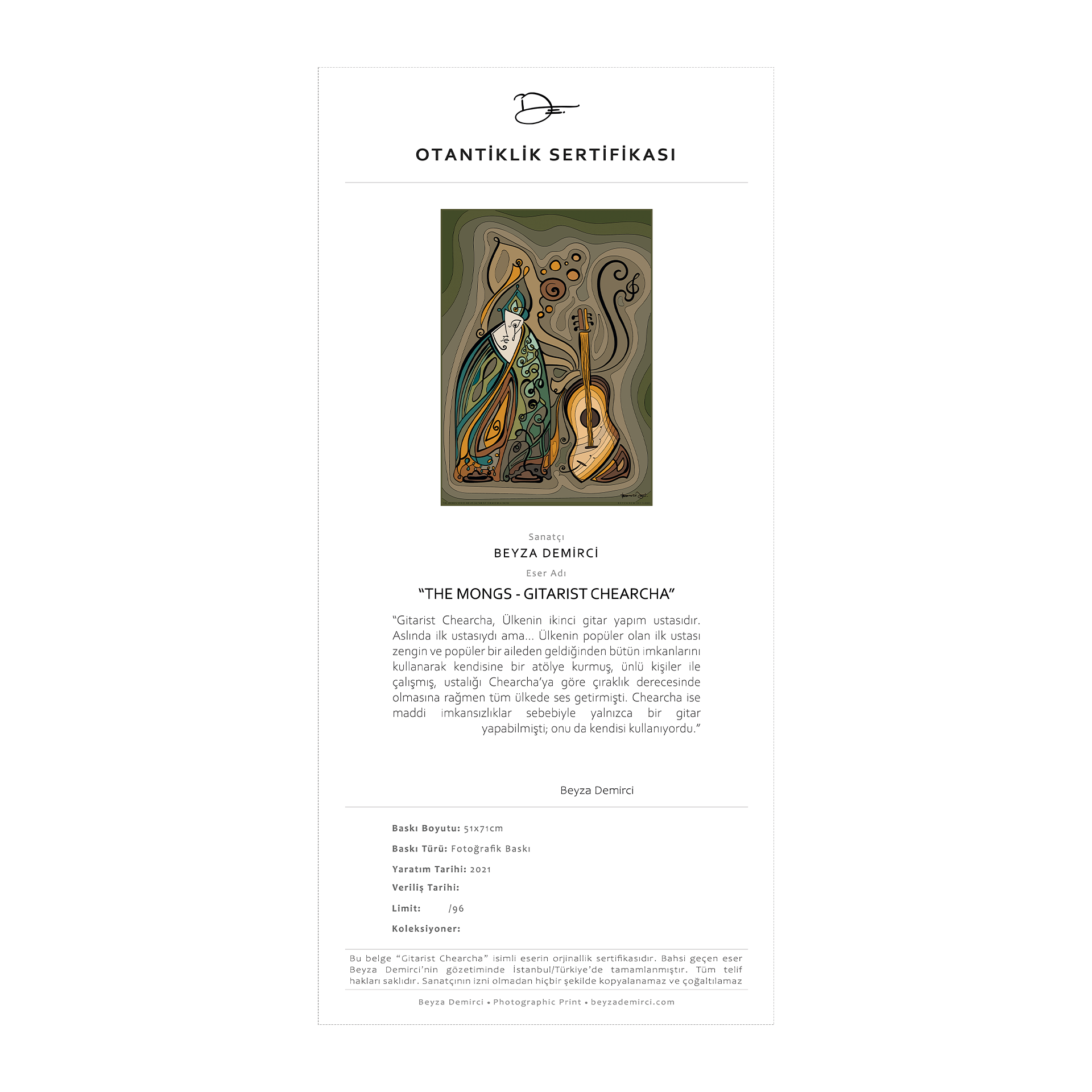 Gitarist Chearcha - Fine Art Baskı