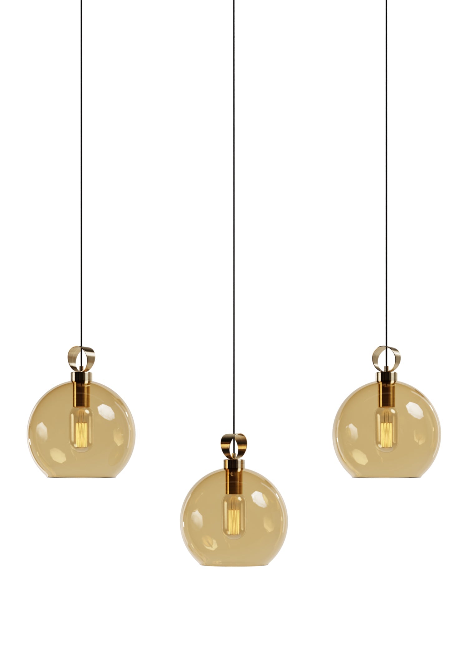 Globe Pirinç Detaylı Üçlü Set - Lineer