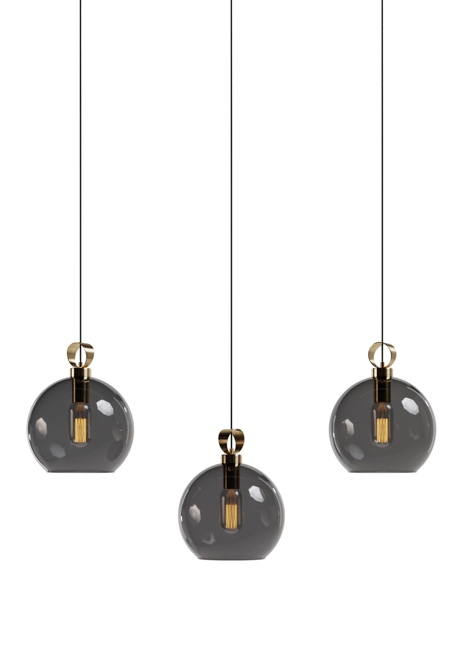 Globe Pirinç Detaylı Üçlü Set - Lineer