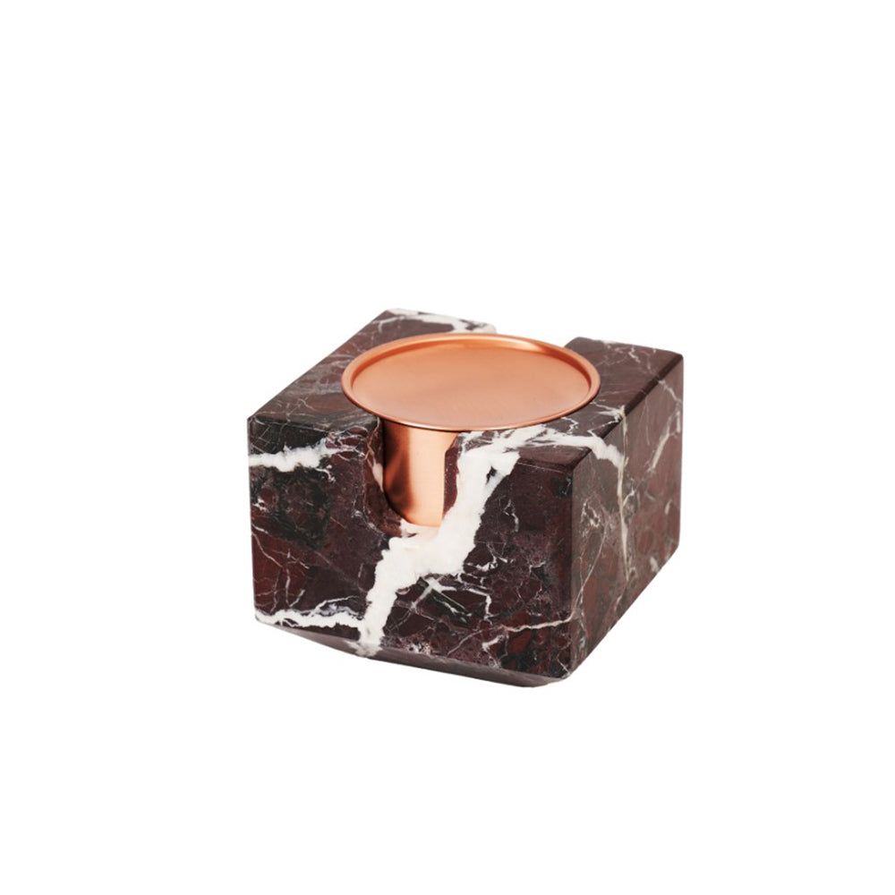 Glow Ela Claret Red Marble Candle Holder
