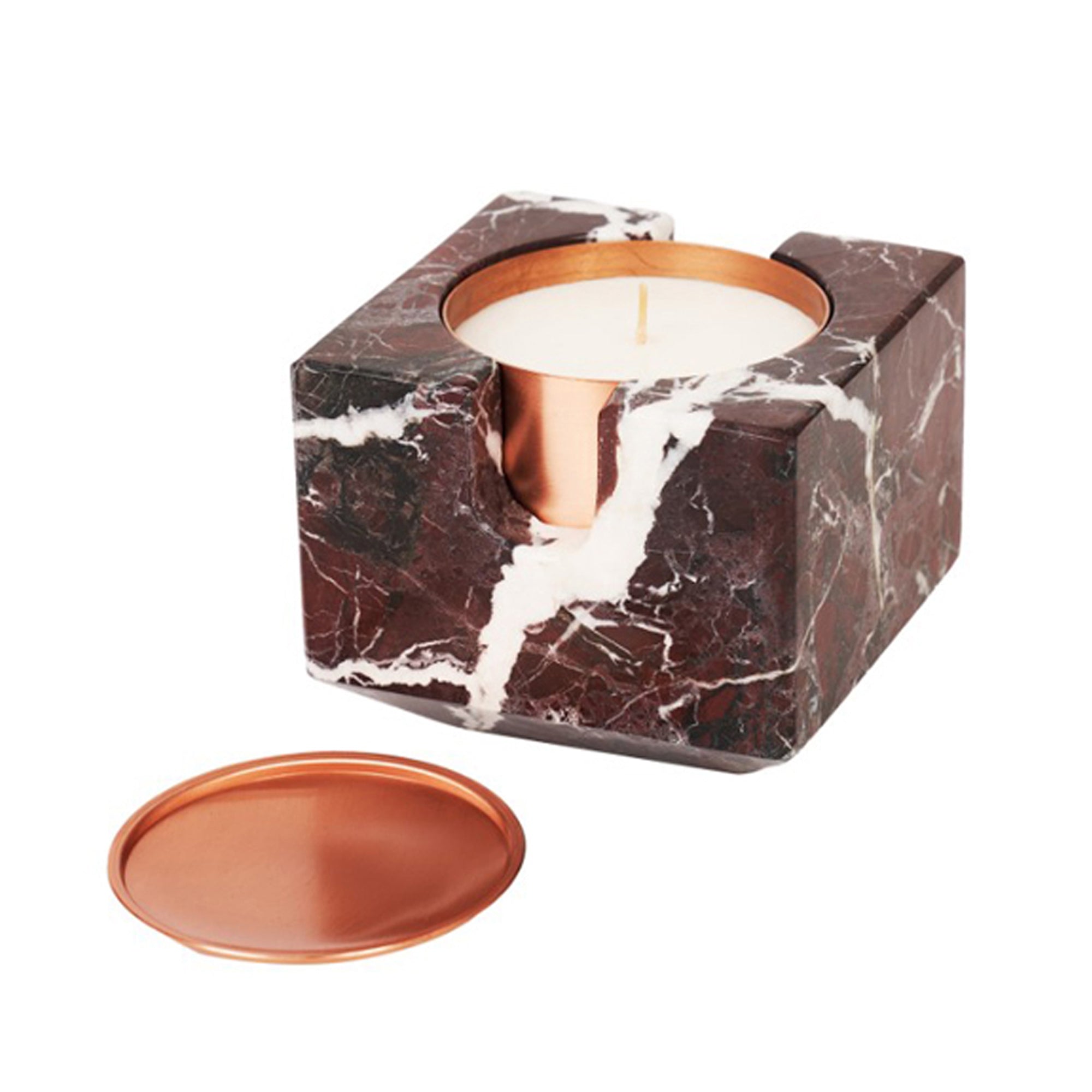 Glow Ela Claret Red Marble Candle Holder