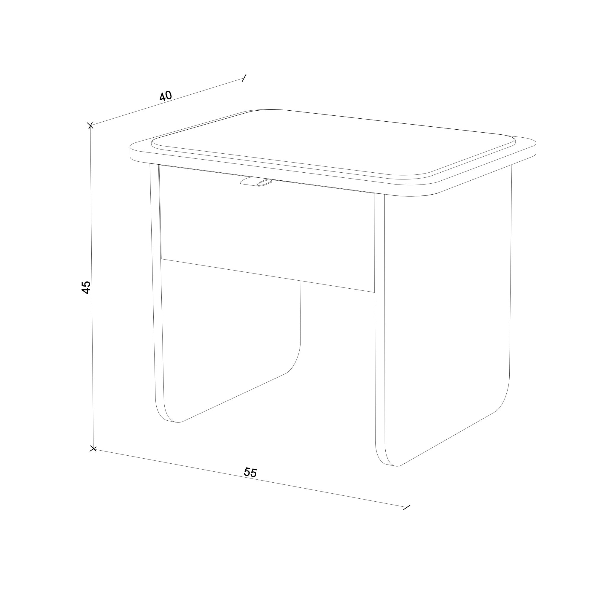 Hol Jr. Tabure Çekmeceli Masif Meşe