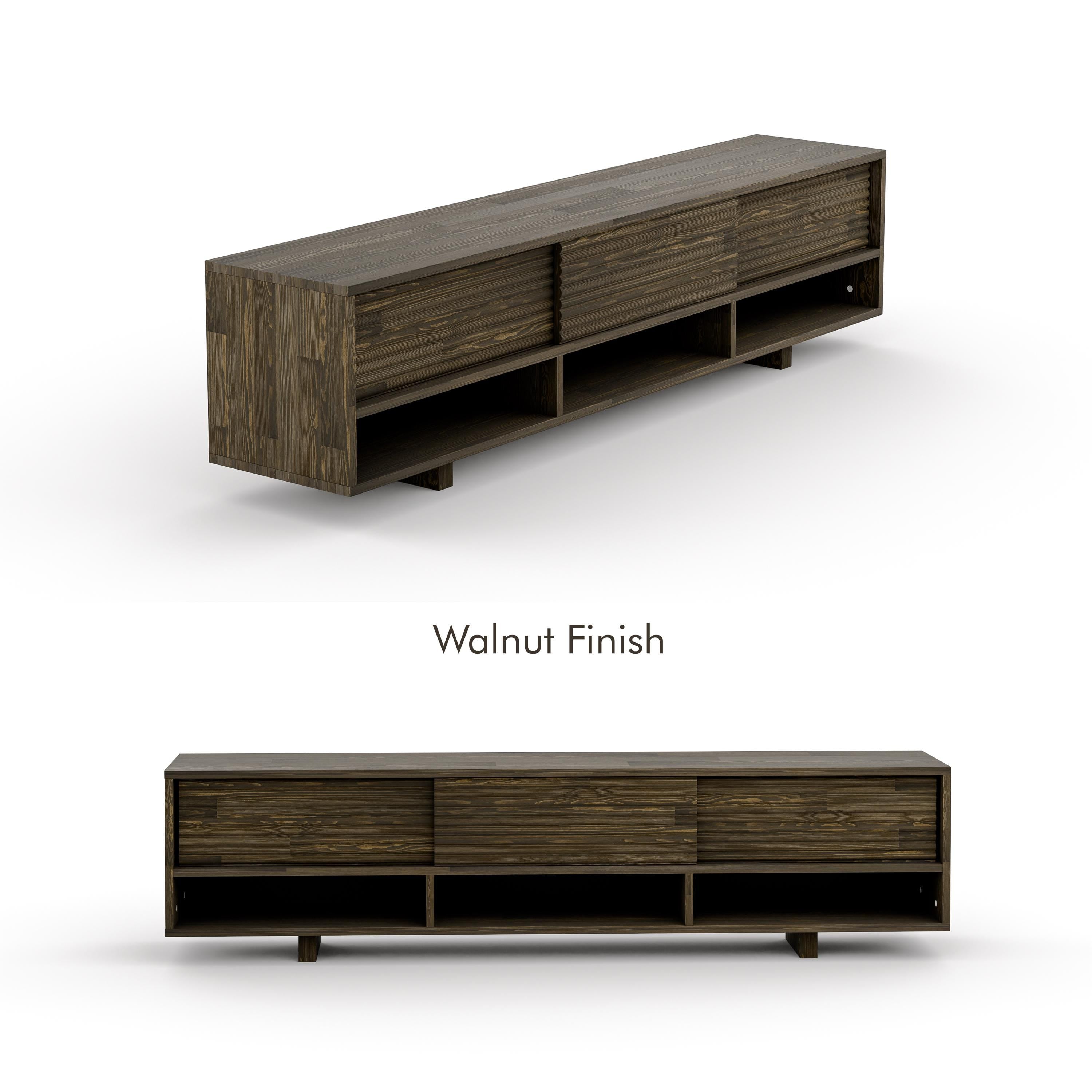 Solid Wood Open Compartment TV Unit