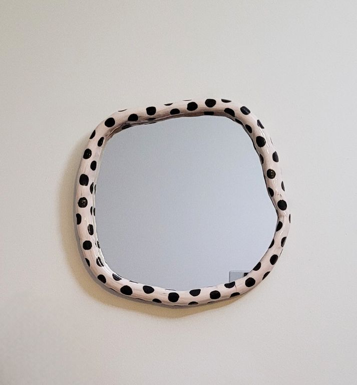 Polka Dot, Amorphous Ceramic Frame/Mirror