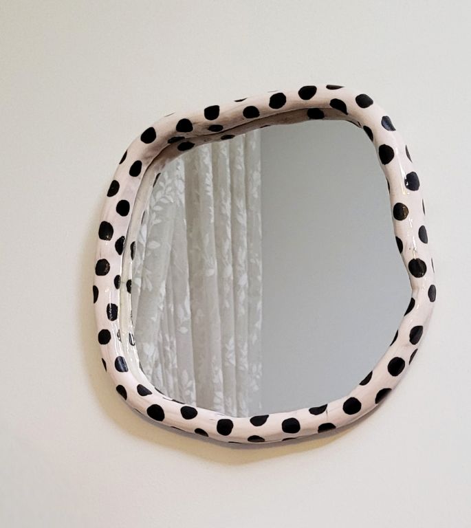 Polka Dot, Amorphous Ceramic Frame/Mirror