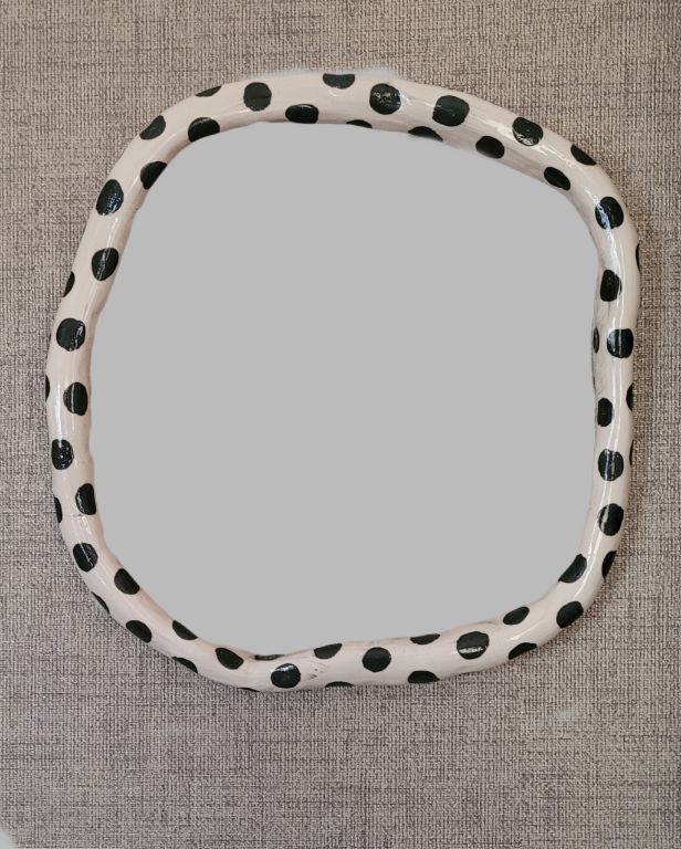 Polka Dot, Amorphous Ceramic Frame/Mirror