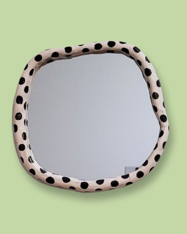 Polka Dot, Amorphous Ceramic Frame/Mirror