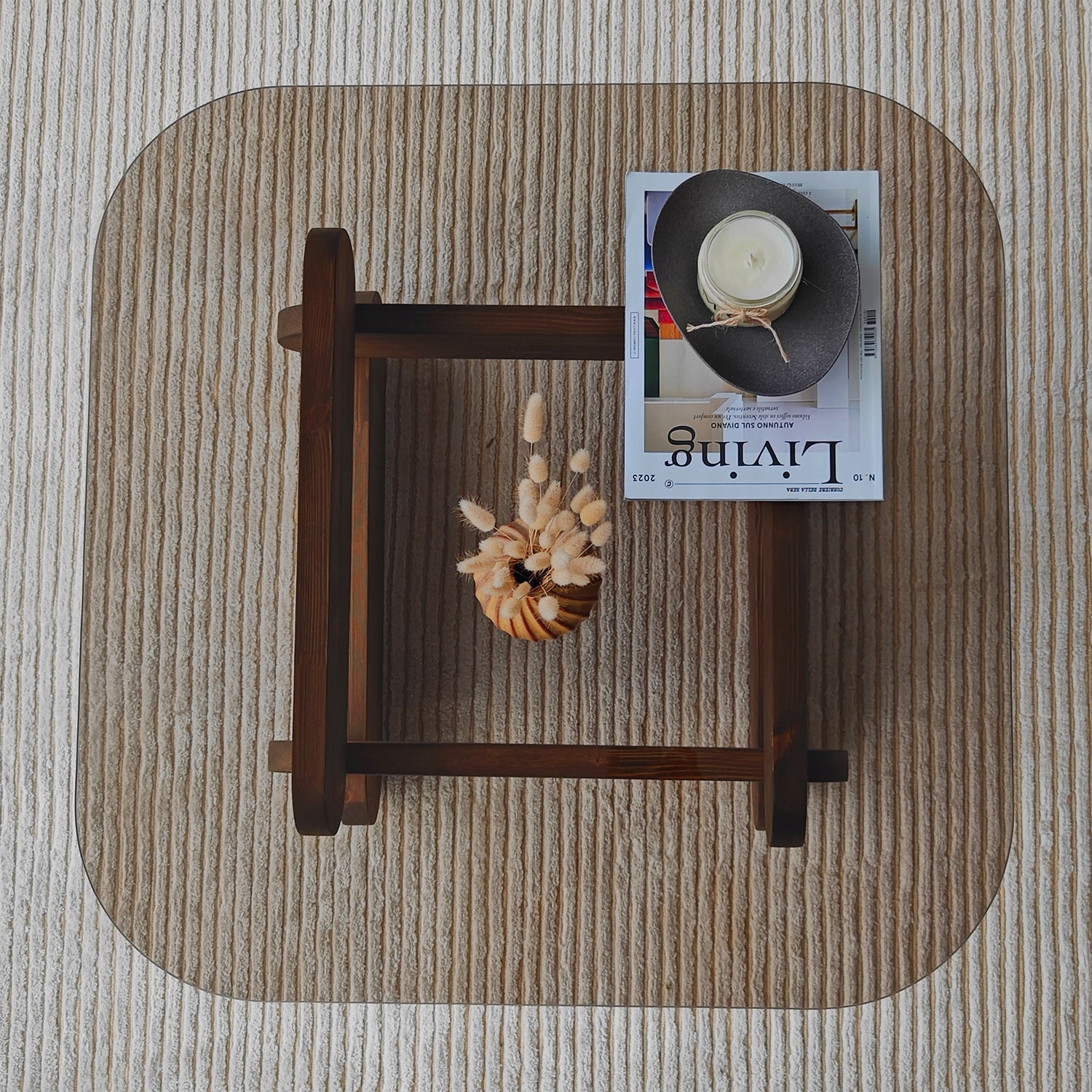 Jenga / Masif & Temperli Cam Sehpa