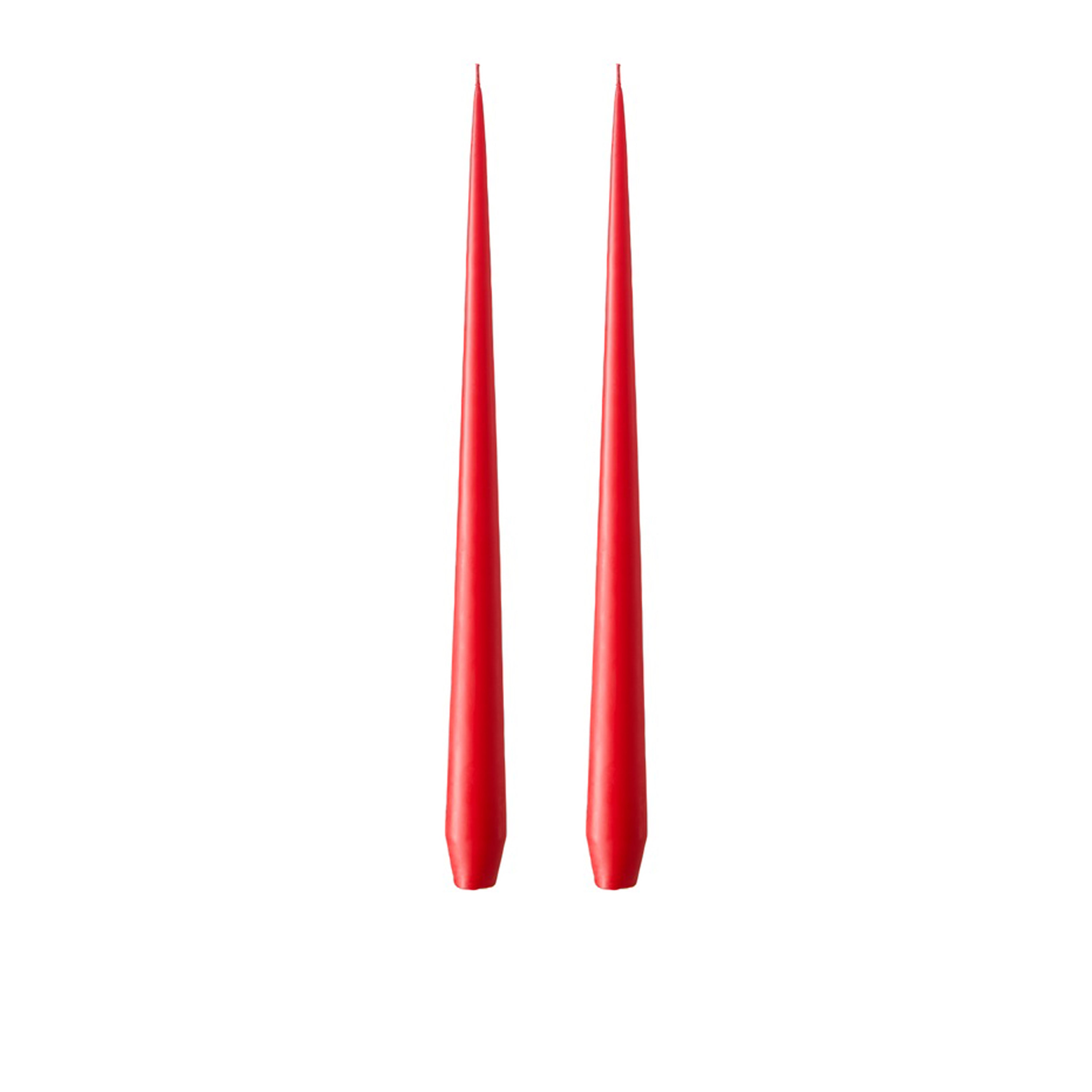 Kırmızı Kokusuz 2'Li Konik Mum 32 Cm
