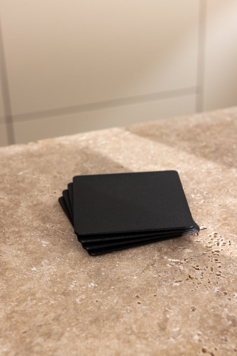 Kiva Metal Kare Bardak Altlığı (4'Lü Set)