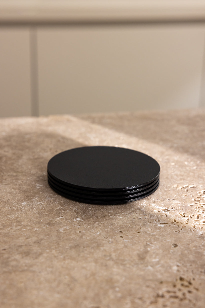 Kiva Metal Yuvarlak Bardak Altlığı (4'Lü Set)