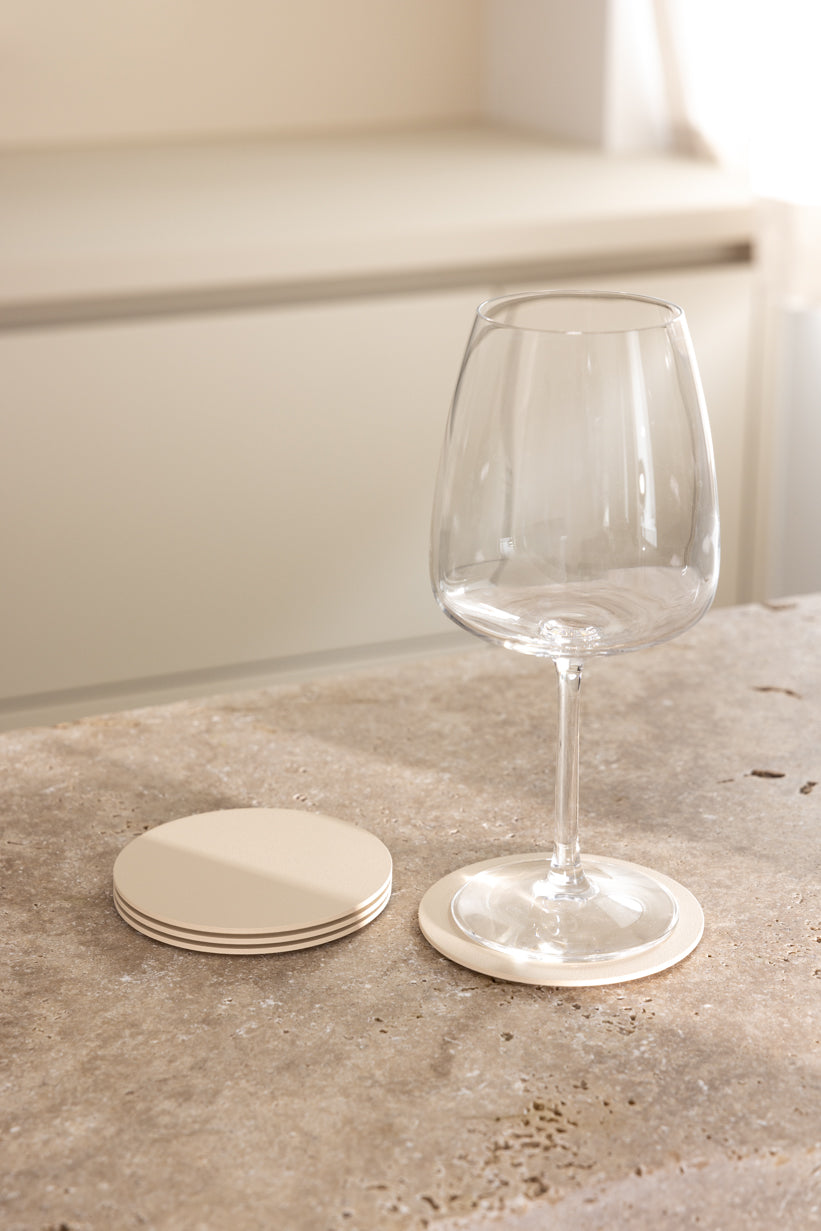 Kiva Metal Yuvarlak Bardak Altlığı (4'Lü Set)