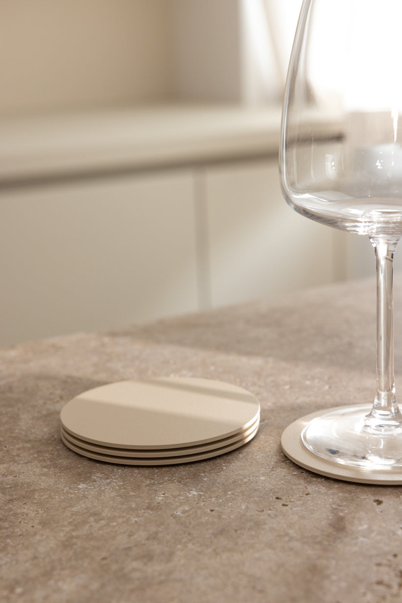 Kiva Metal Yuvarlak Bardak Altlığı (4'Lü Set)