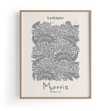 Larkspur | William Morris Baskı-Baskı-ODA.products-30x40 cm-Ahşap Çerçeve-NowShopFun