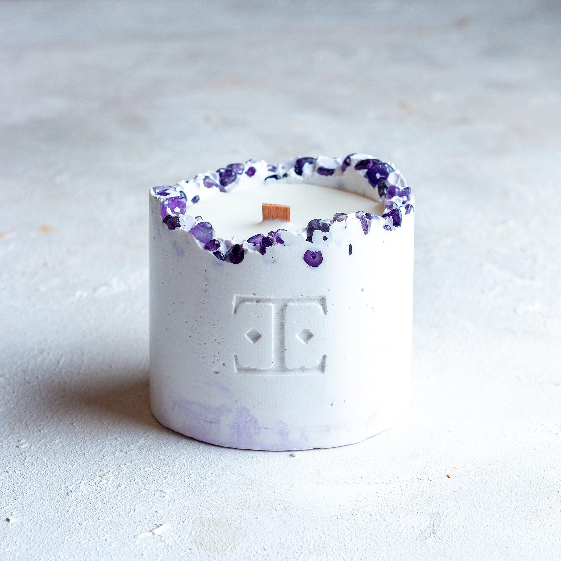 Lavender Taşlı - Mum Seti