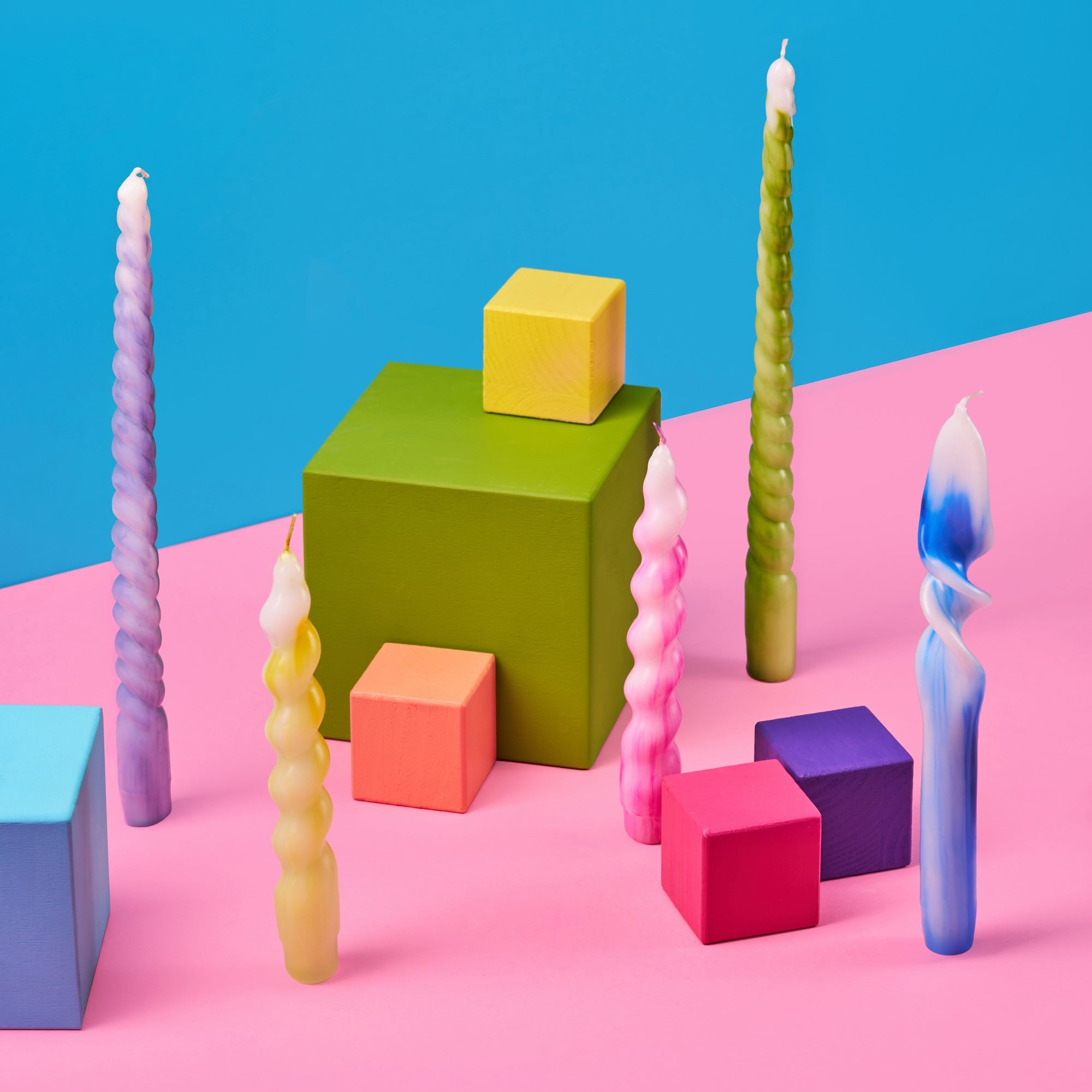 Ebruli 3'Lü Burgu Set Mum