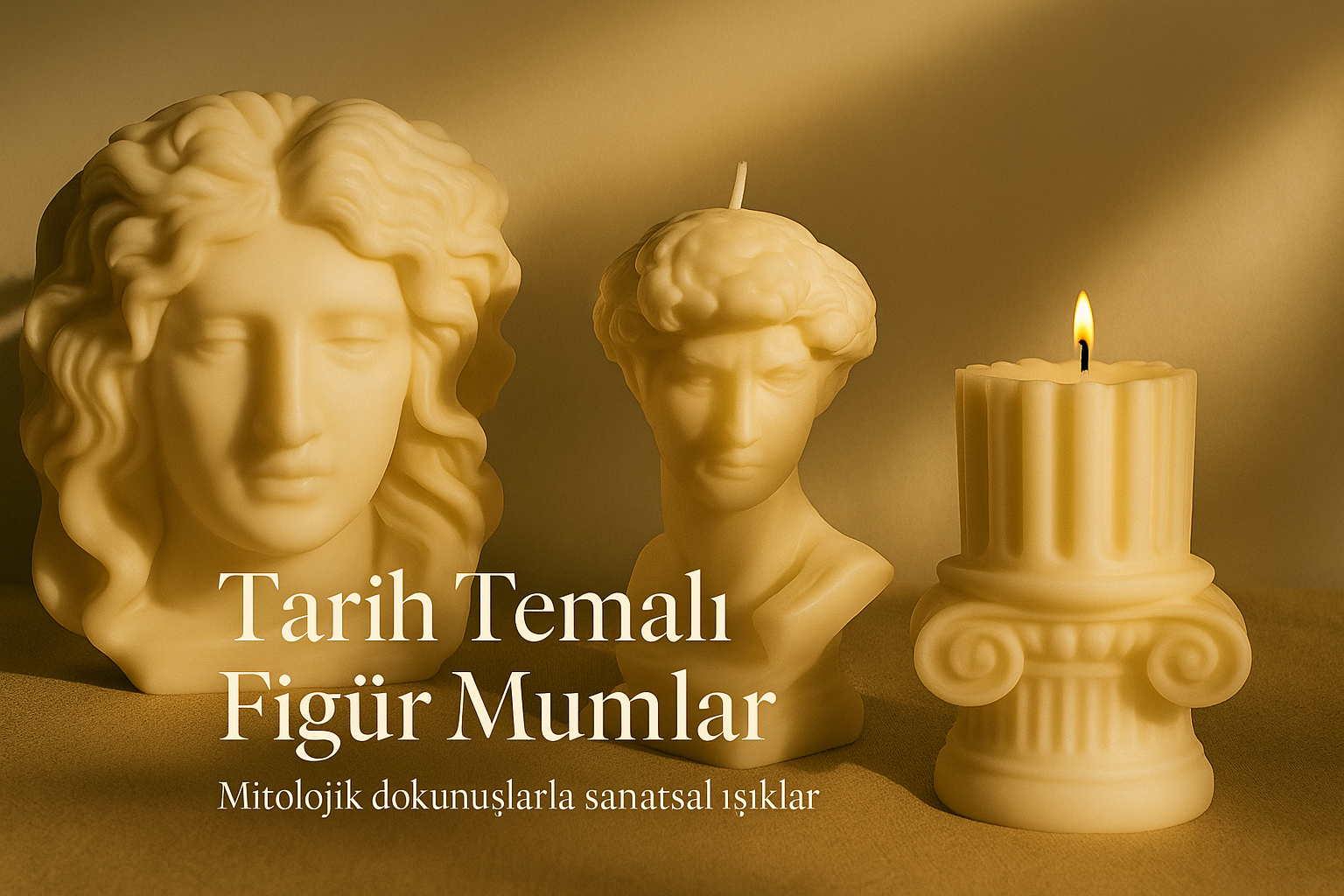 Medusa Figür Mum - Mitolojik Heykel Serisi - Dekoratif & Soya Mumu El Yapımı