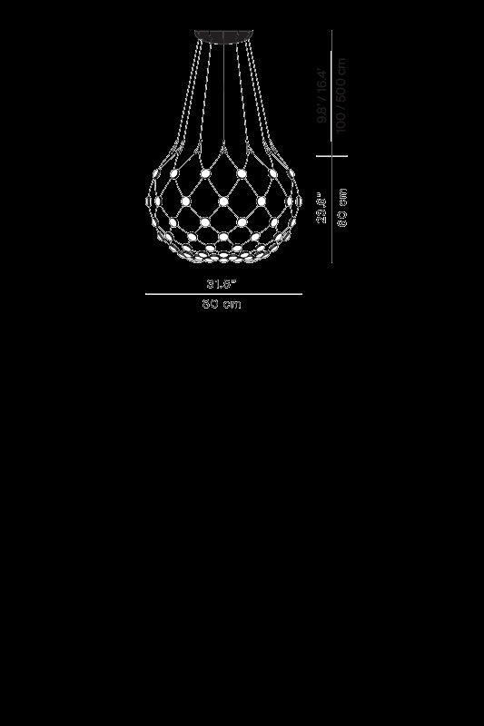 Mesh Sarkit Black Ø80x60 Cm Led 50w 2700k