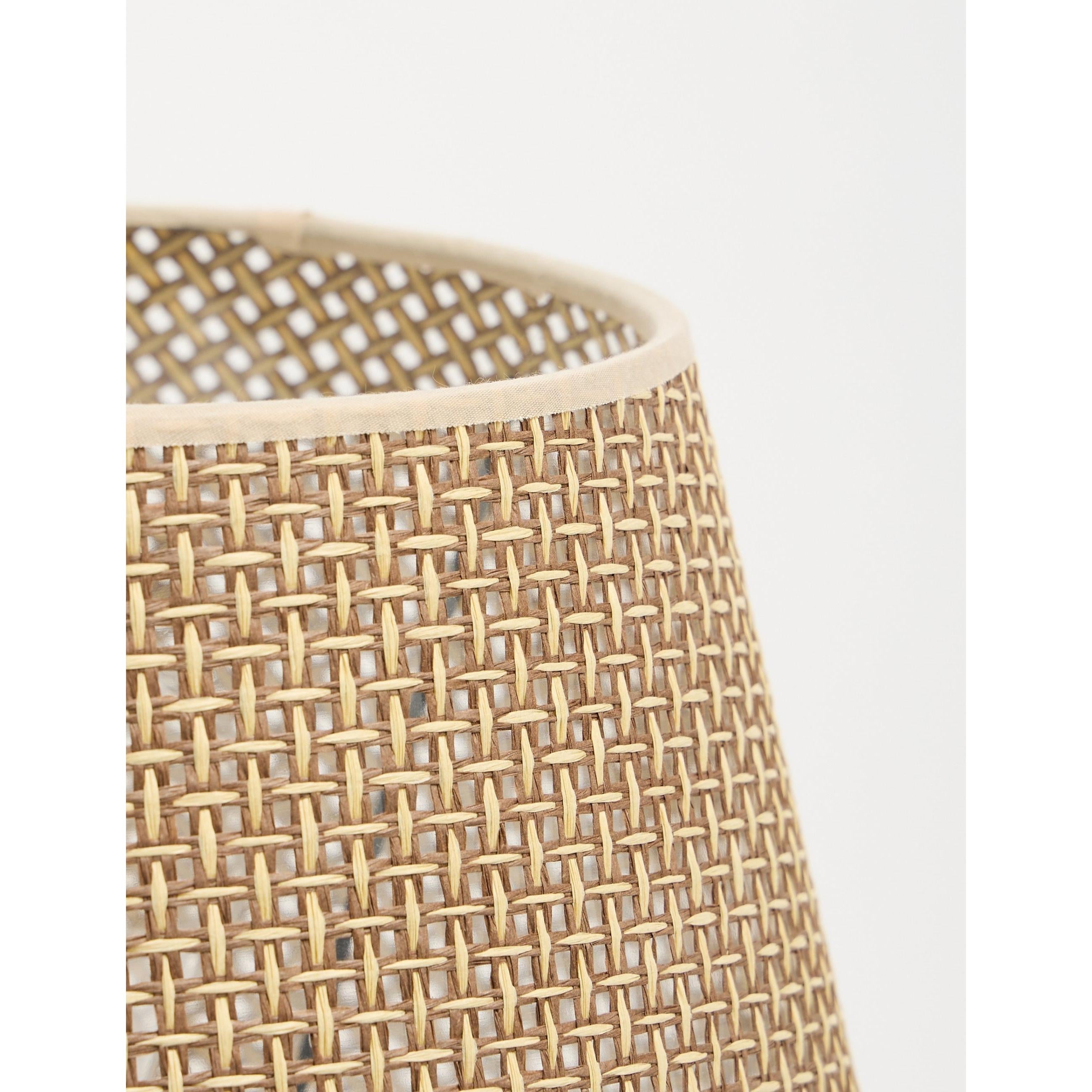 Meya Hasır Şapkalı Traverten Abajur