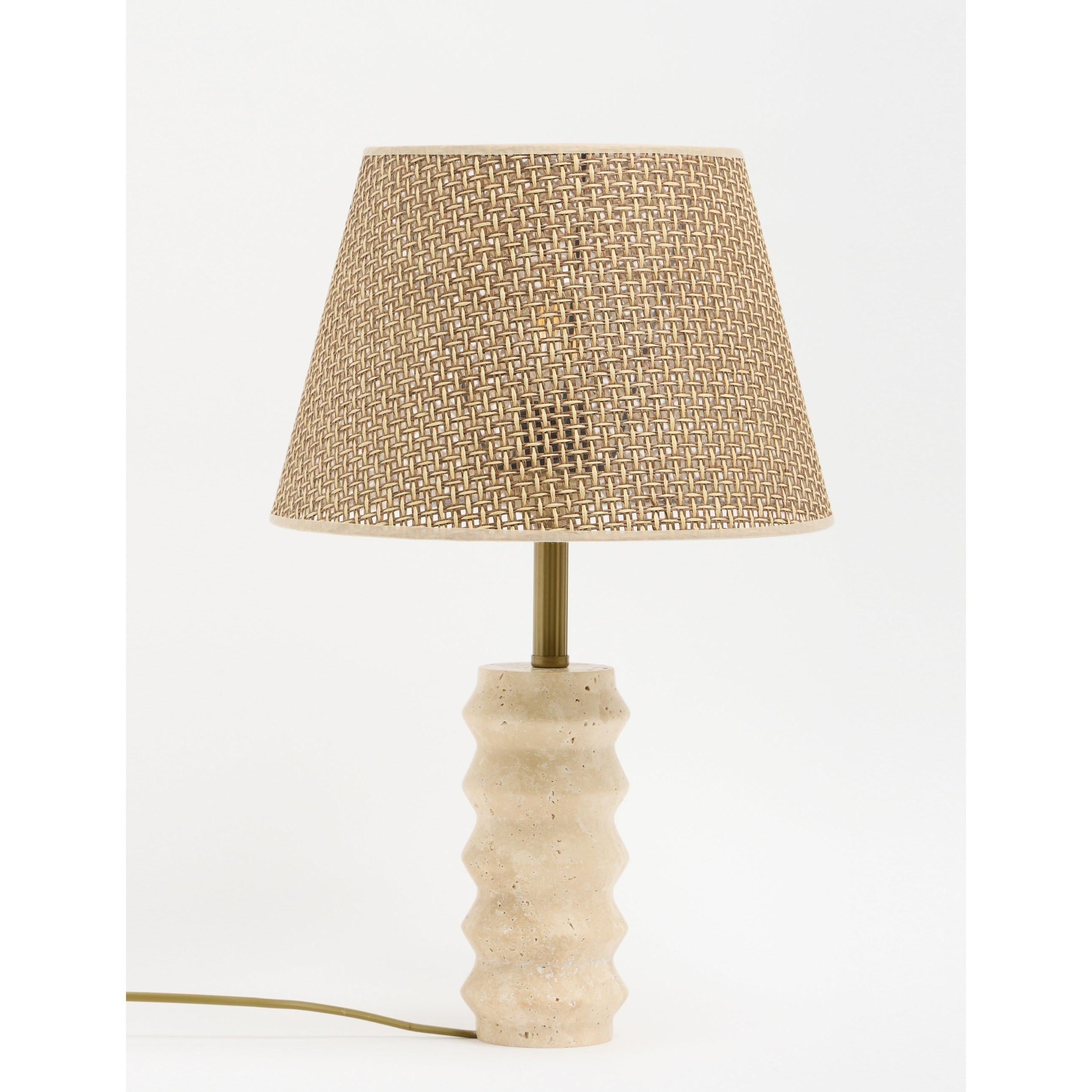 Meya Hasır Şapkalı Traverten Abajur