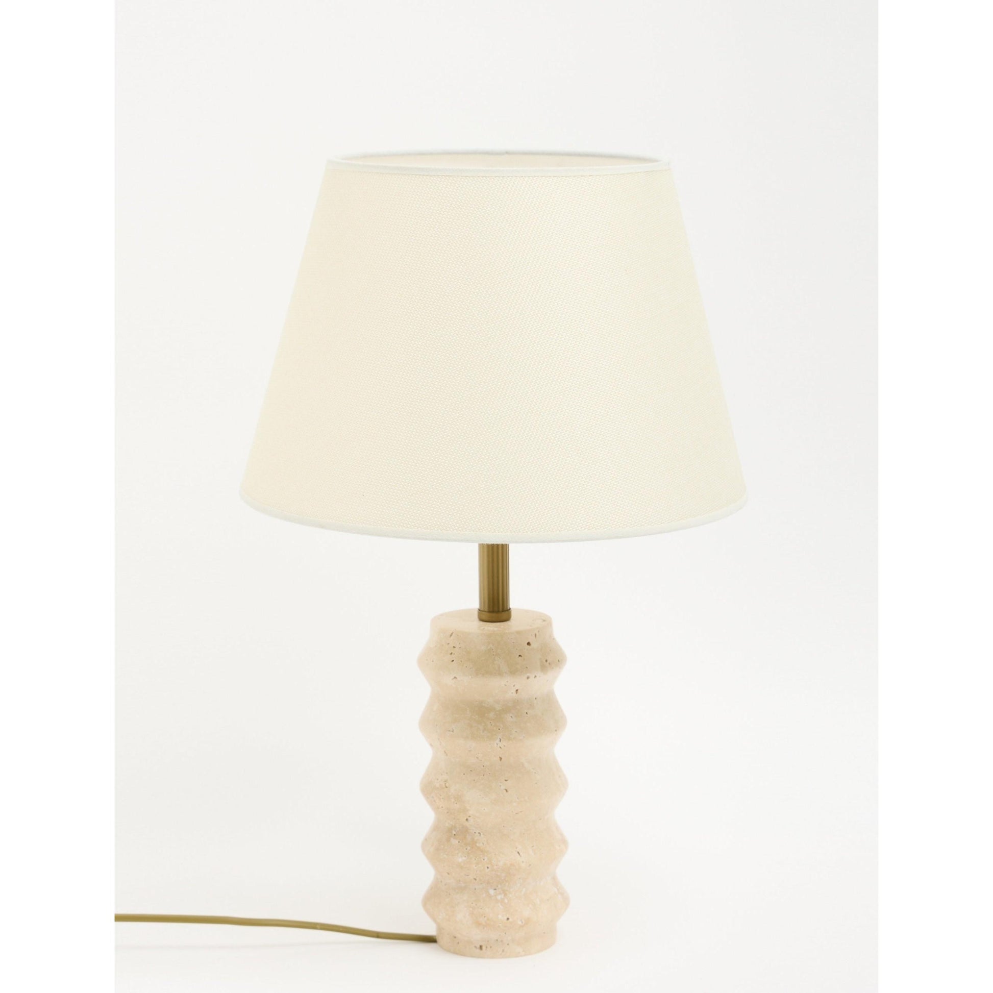 Meya Kumaş Şapkalı Traverten Abajur