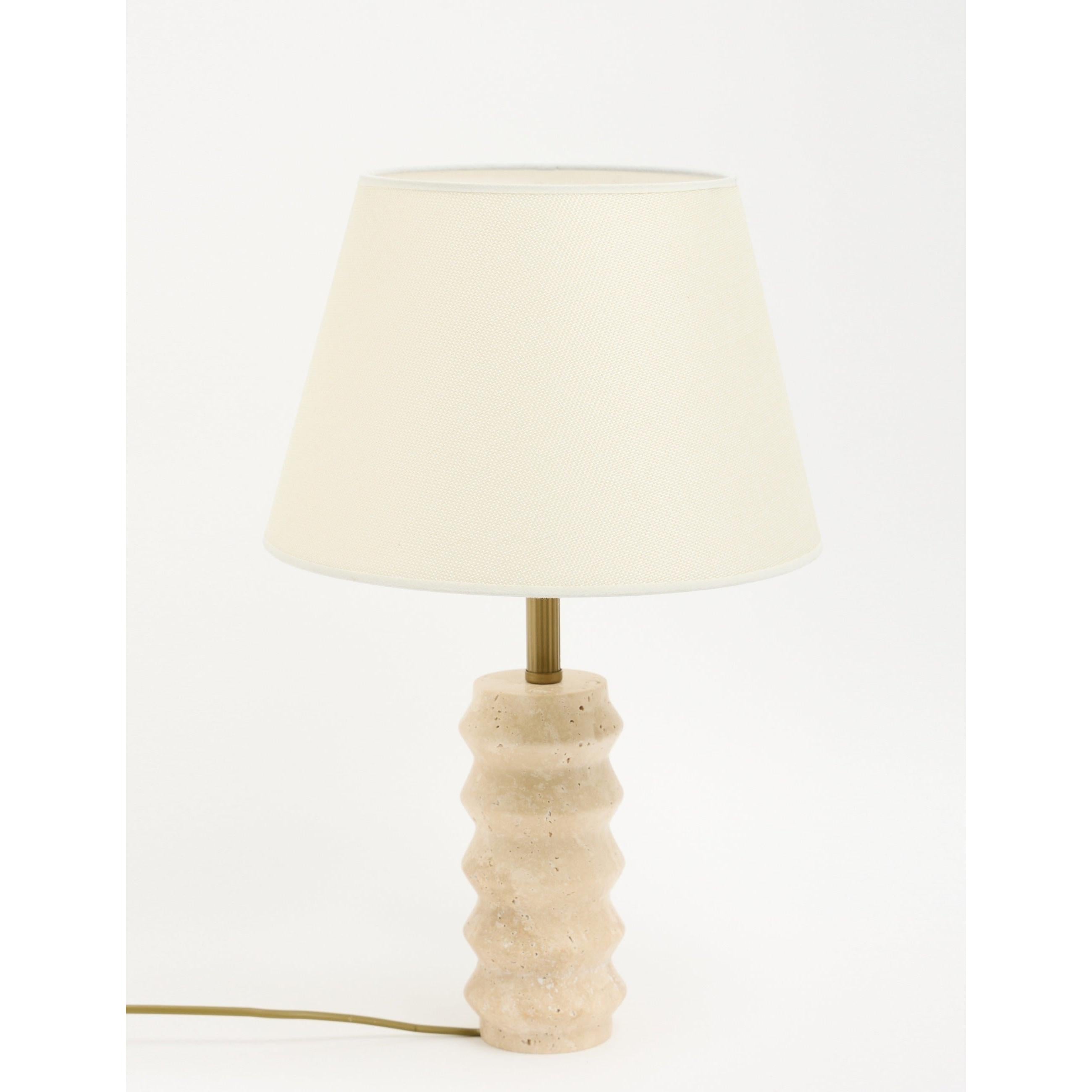 Meya Kumaş Şapkalı Traverten Abajur