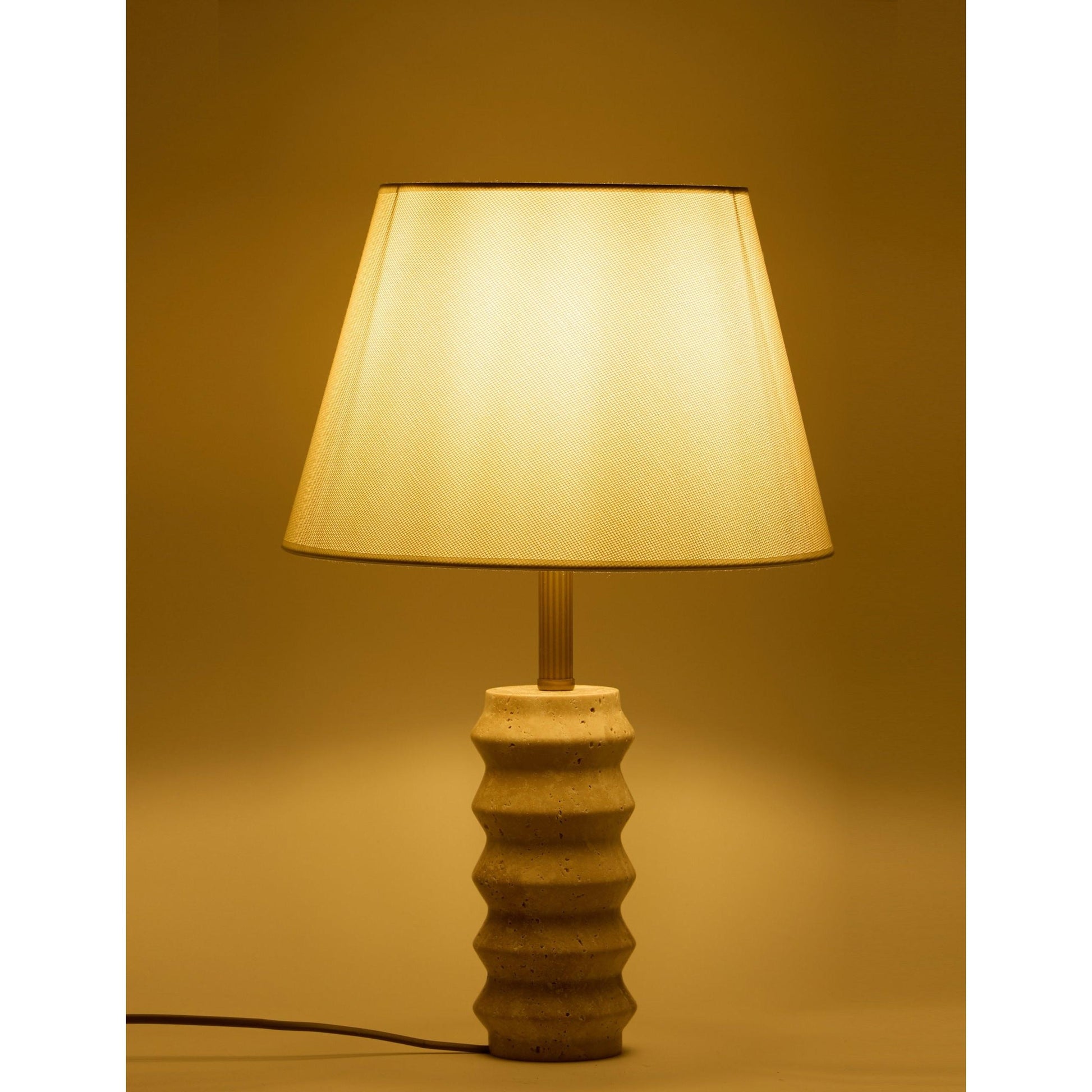 Meya Kumaş Şapkalı Traverten Abajur