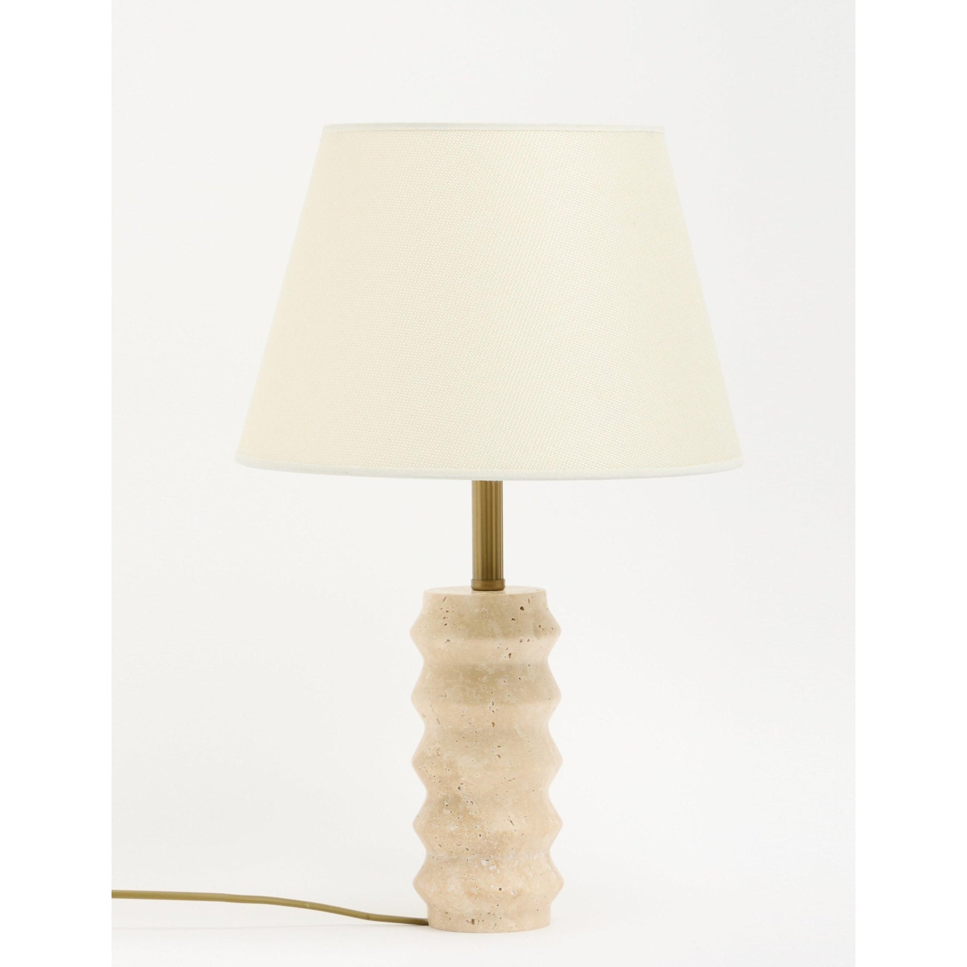 Meya Kumaş Şapkalı Traverten Abajur