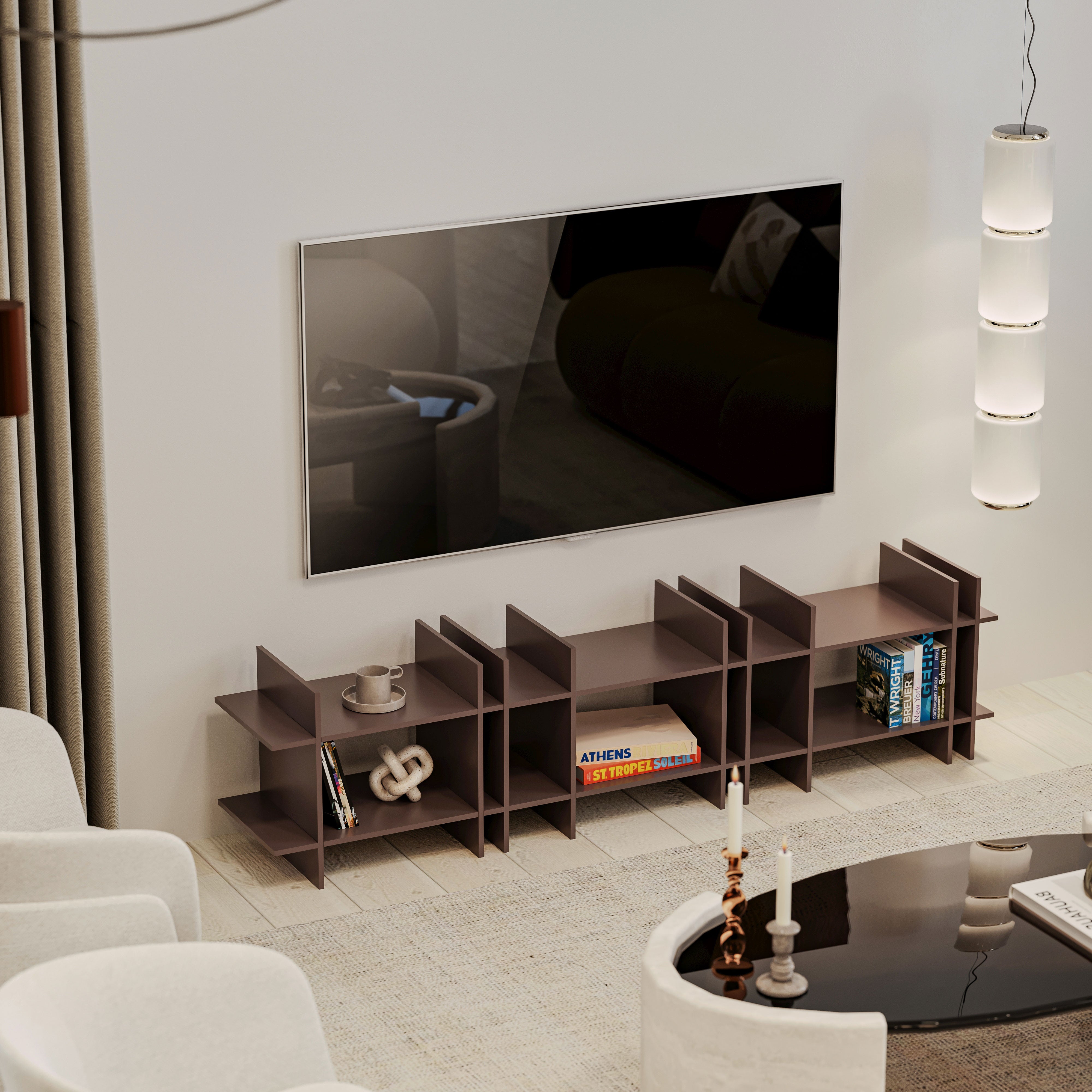 Nexa Tv Ünitesi Üçlü Raf Seti