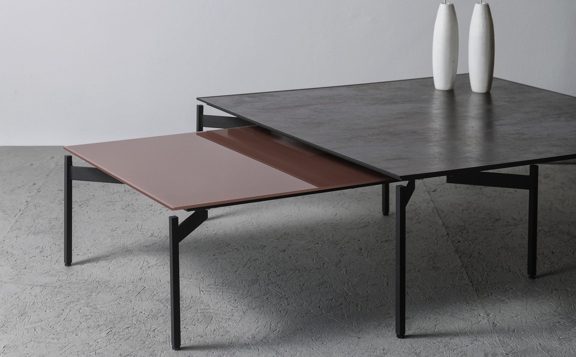 Pier Porselen Cam Yüzeyli İKili Sehpa Takımı