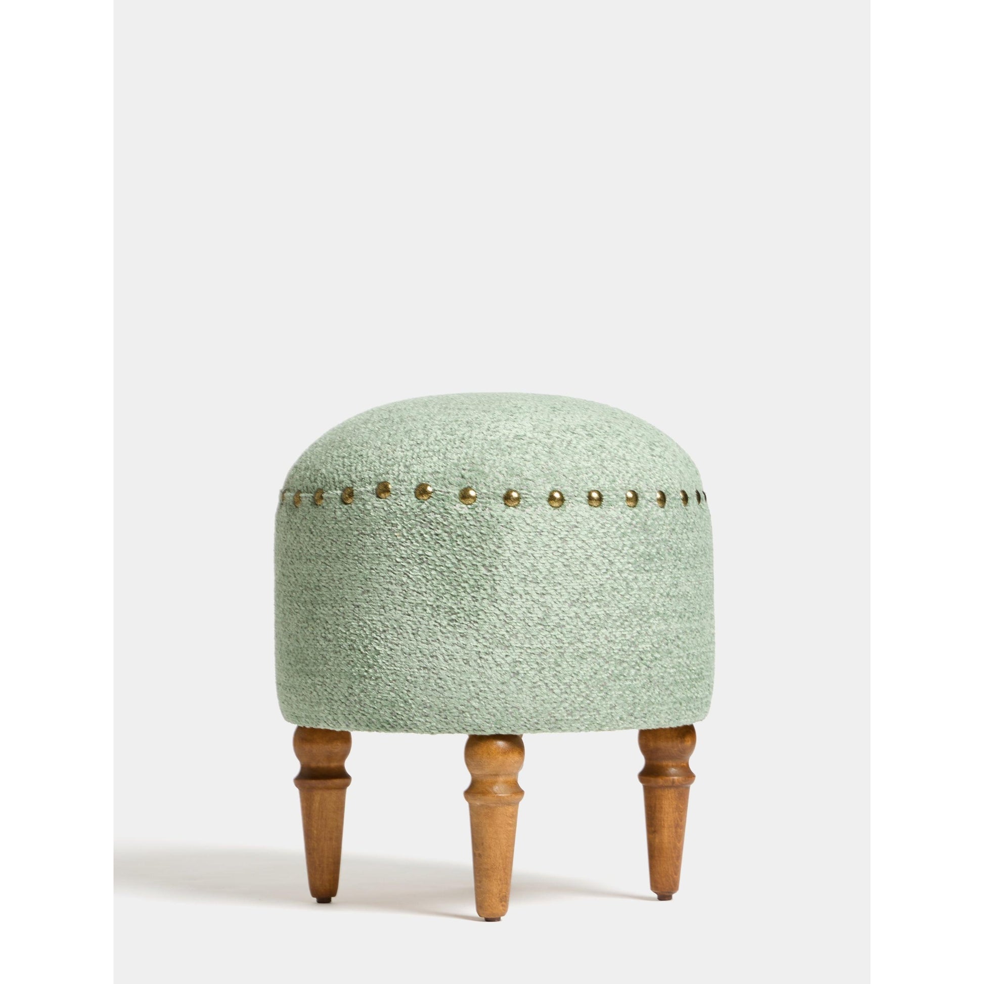 Saga Nostajik Ahşap Ayaklı Puf