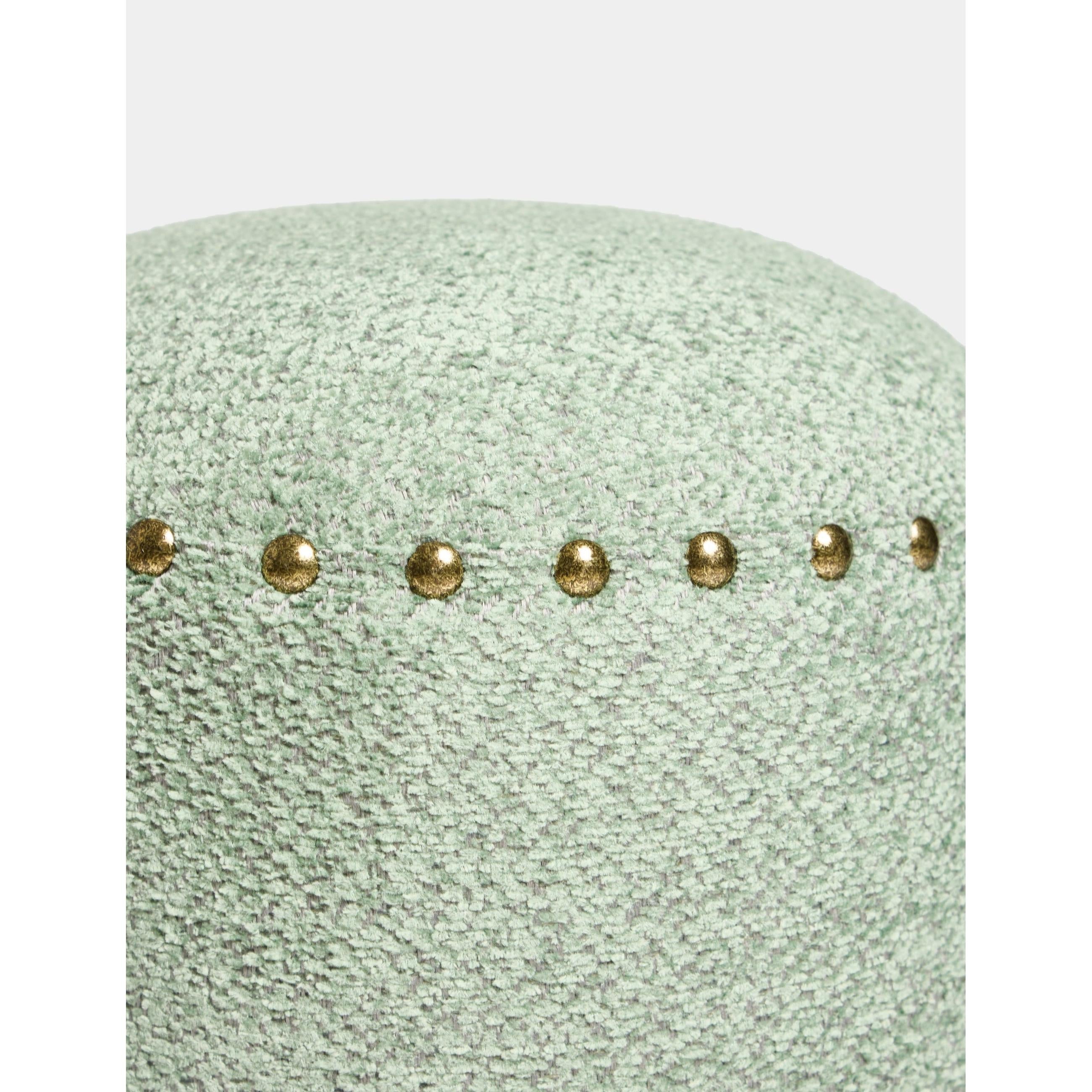 Saga Nostajik Ahşap Ayaklı Puf