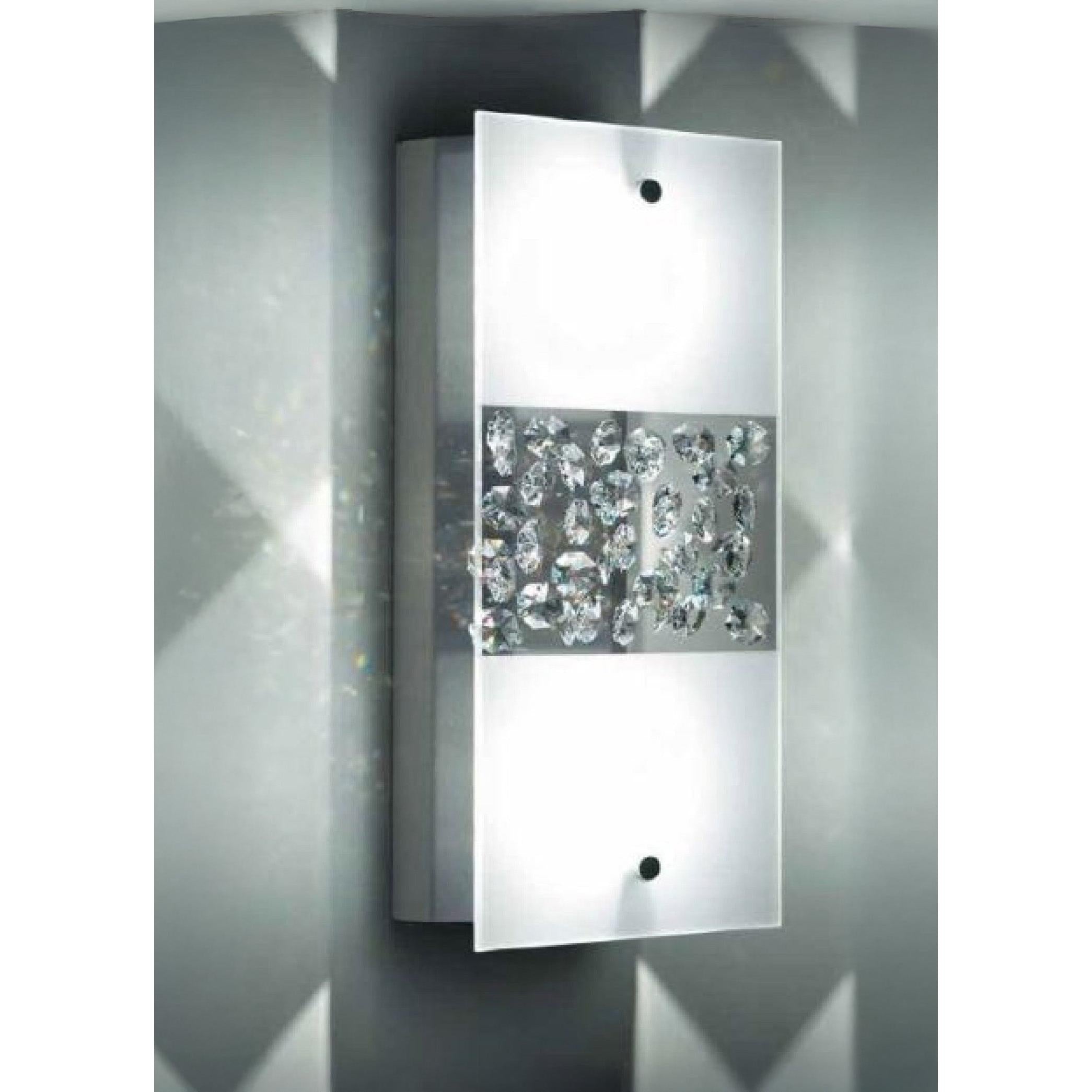 Splendid 1l Apli̇K Kri̇Stal-Firçalanmiş Paslanmaz Çeli̇K 12.7x9.5xh28.6 Cm G4 2x35w