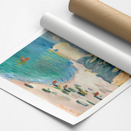 The Beach And The Falaise D'Amont | Claude Monet Baskı-Baskı-ODA.products-30x40 cm-Çerçevesiz-NowShopFun