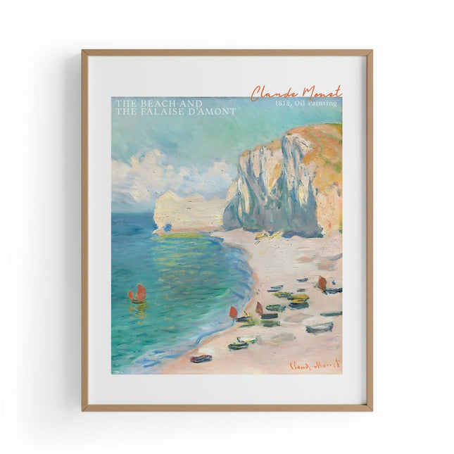 The Beach And The Falaise D'Amont | Claude Monet Baskı-Baskı-ODA.products-30x40 cm-Ahşap Çerçeve-NowShopFun